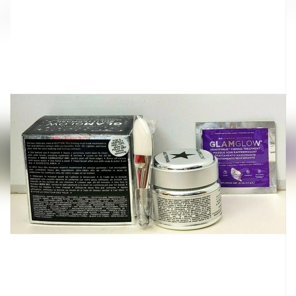 GLAMGLOW #GLITTER MASK Gravity Mud Firming Treatment 1.7oz with APPLICATOR BRUSH - Picture 4 of 5